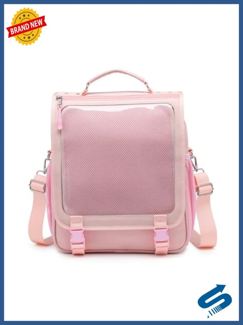 Clear Window Ita Backpack, Pin Display Daypack, Nylon